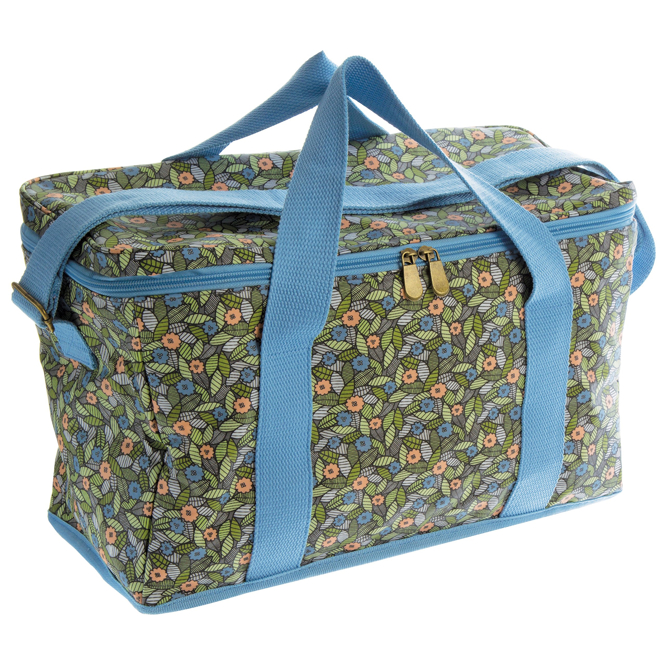 Premium Picnic Backpack for Beach & Outdoor - 100% Cotton Floral Design Cooler Bag, Lightweight Travel Tote (40x25x18cm) - Perfect for Picnics, Camping, Hiking & Beach Trips