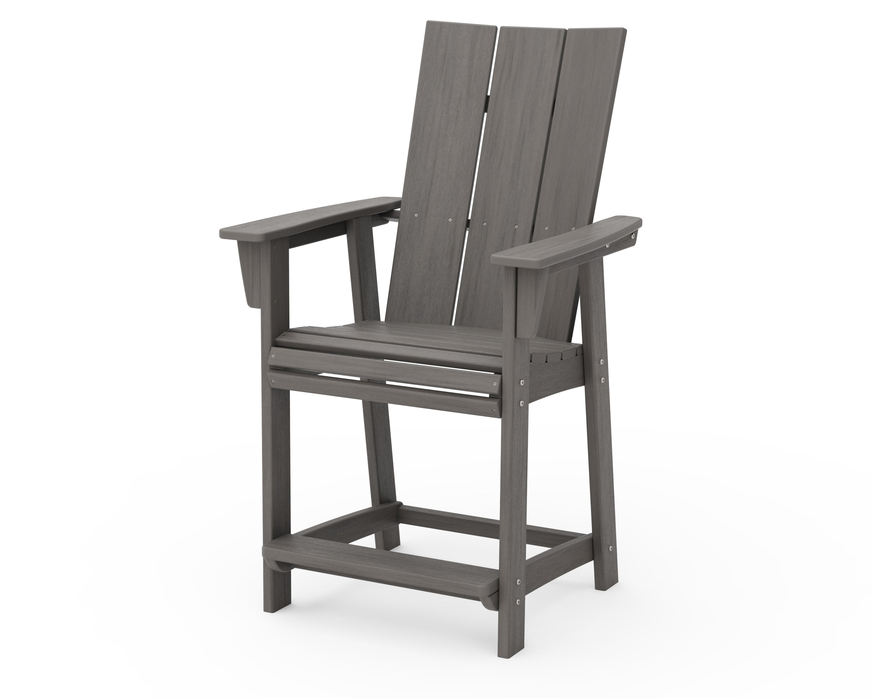 POLYWOOD Modern Curveback Adirondack Counter Height Chair - Outdoor Bar Stool for Patio, Deck, Poolside & Garden Use