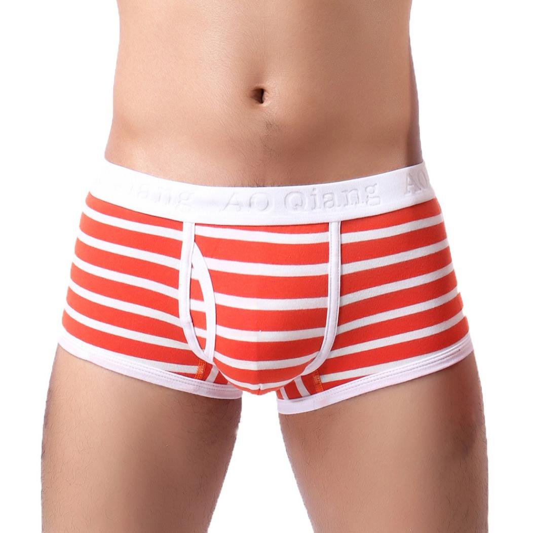 Men's Sexy Soft Cotton Breathable Striped Boxer Briefs - Comfortable Underwear for Daily Wear & Sleep | Clearance Sale
