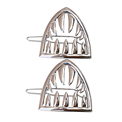 Shark Jaw Barrette - Minimalist Hair Clips for Women with Thick Hair | Dainty Hollow Hair Barrettes | Large Silver Hair Accessories | Perfect for Everyday Wear, Parties & Special Occasions