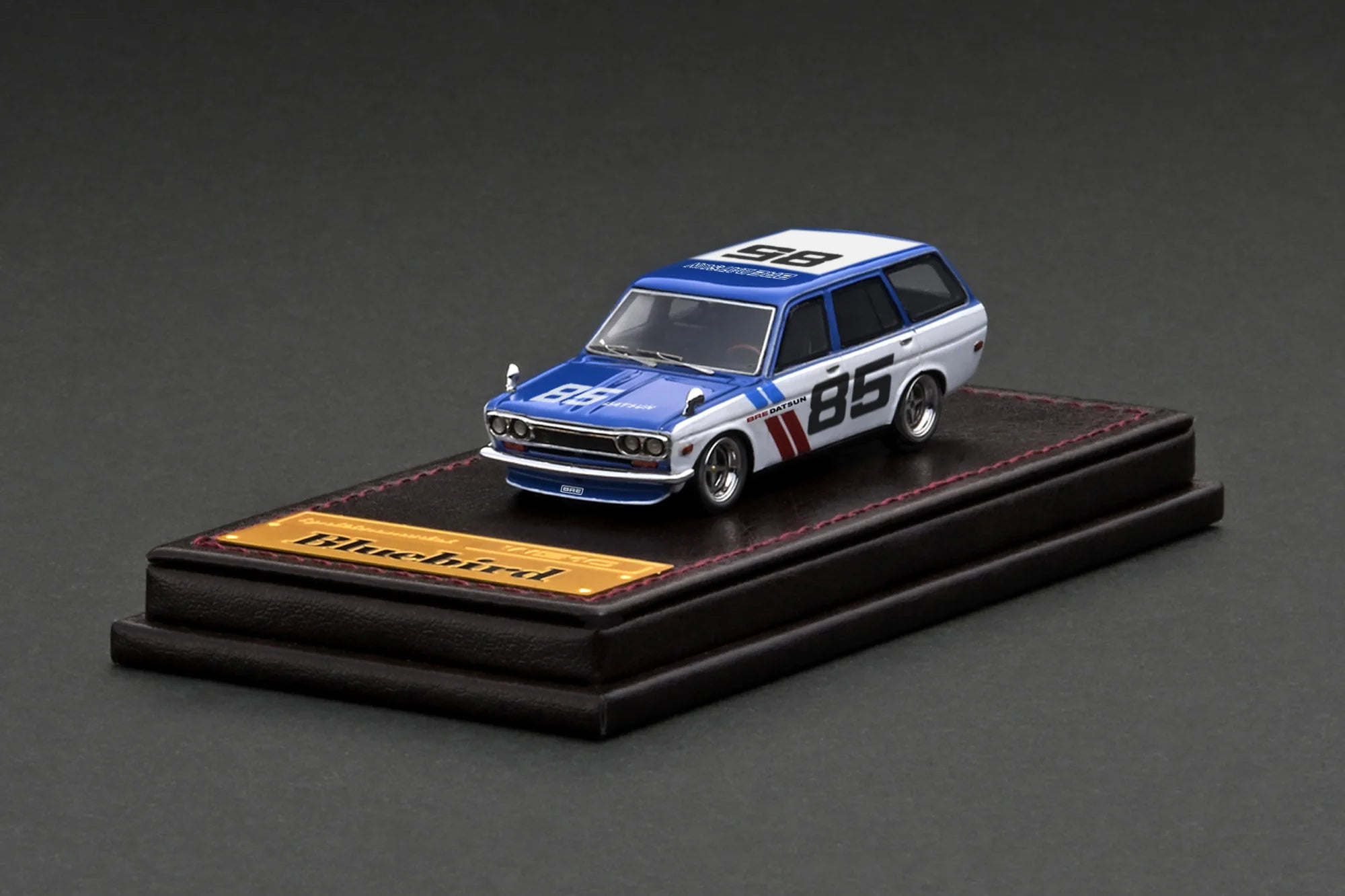 1:64 Scale Nissan Datsun Bluebird 510 Wagon Diecast Model Car - Blue & White Classic Collectible - Perfect for Display, Toy Car Collection, and Racing Enthusiasts