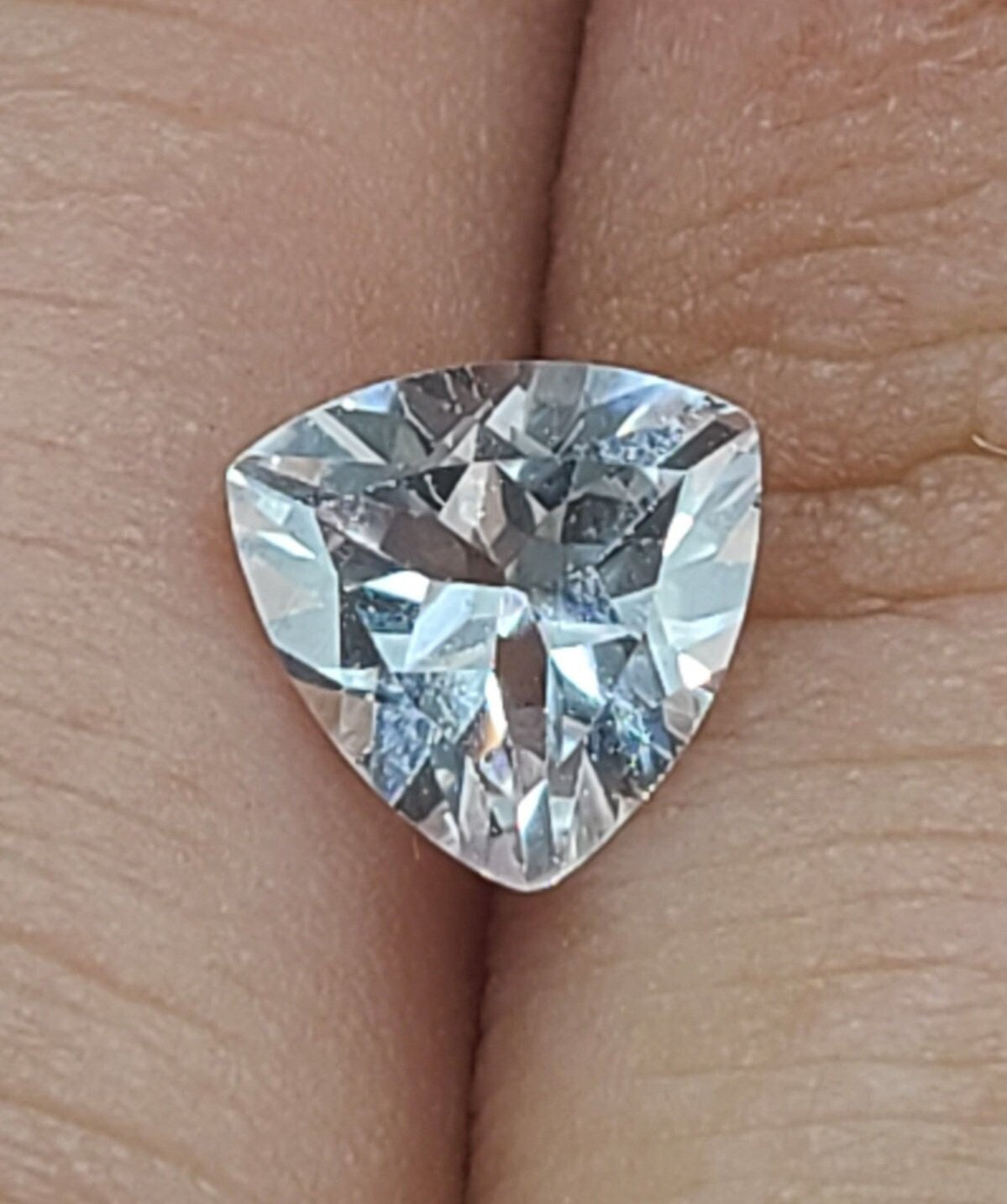 1.51ct Natural White Clear Sapphire Loose Stone - 7mm Trillion Cut VVS Clarity, September Birthstone, Diamond Alternative for Jewelry Making & Engagement Rings