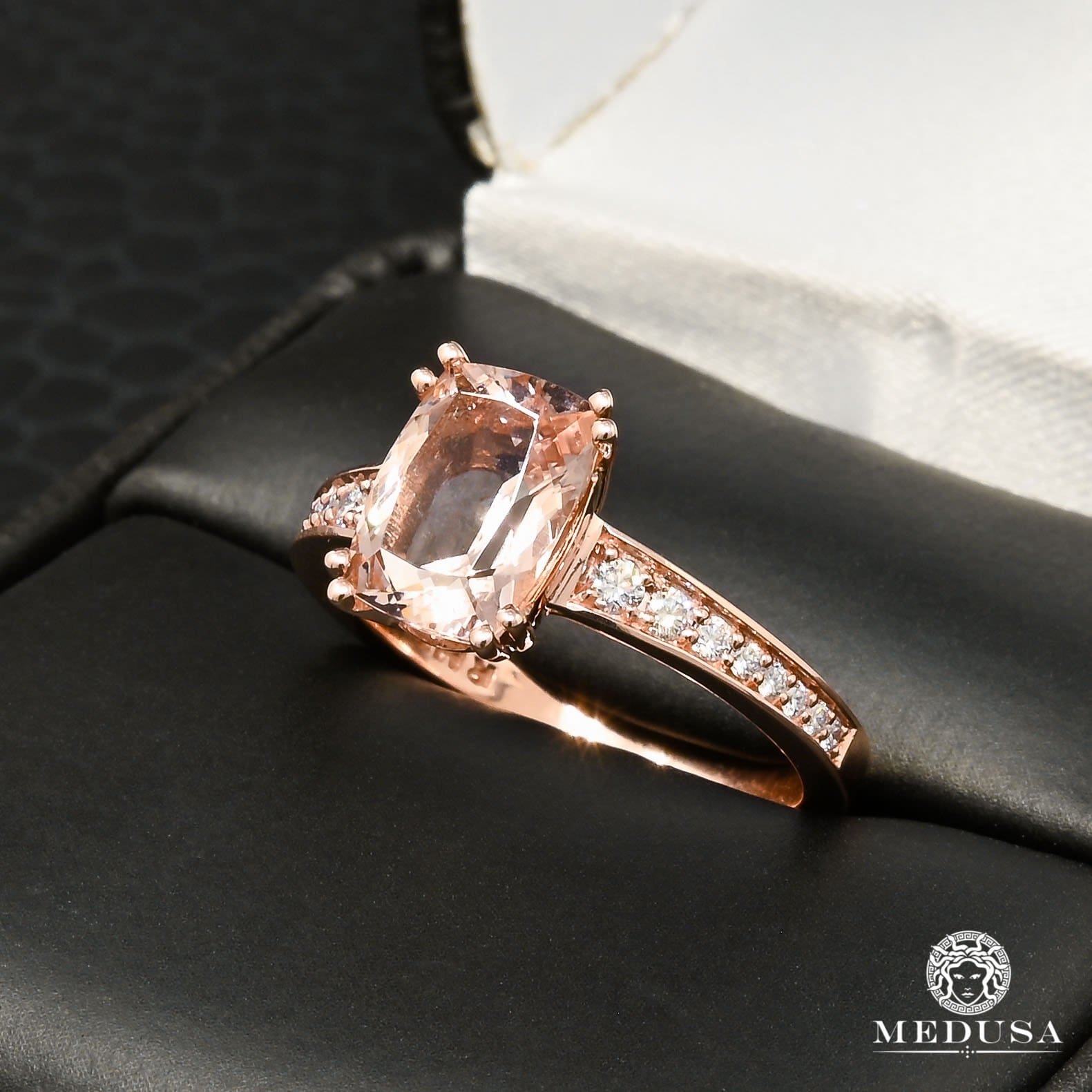 Morganite D3 Diamond Ring - Elegant Pink Morganite & Diamond Jewelry for Women | Perfect for Engagement, Wedding & Anniversary Gifts