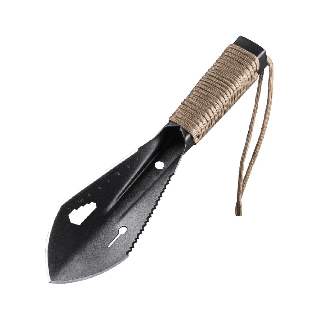 Stainless Steel Mini Garden Spade - Hand Trowel & Digging Tool for Gardening, Farming, Camping | Portable Shovel for Planting, Weeding & Outdoor Activities (Black)