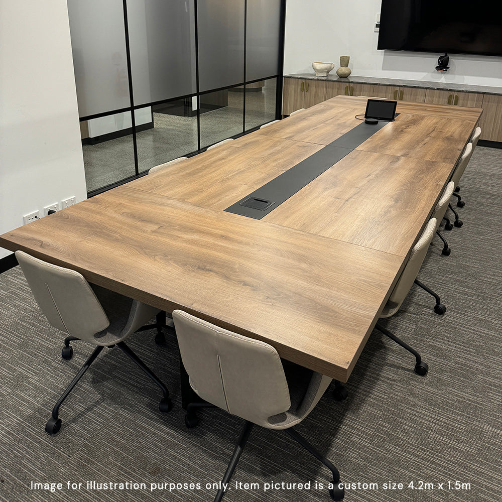 Premium VIDAL Conference Table 3.6m x 1.6m - Warm Oak & Black Finish for Executive Boardroom Meetings & Office Decor