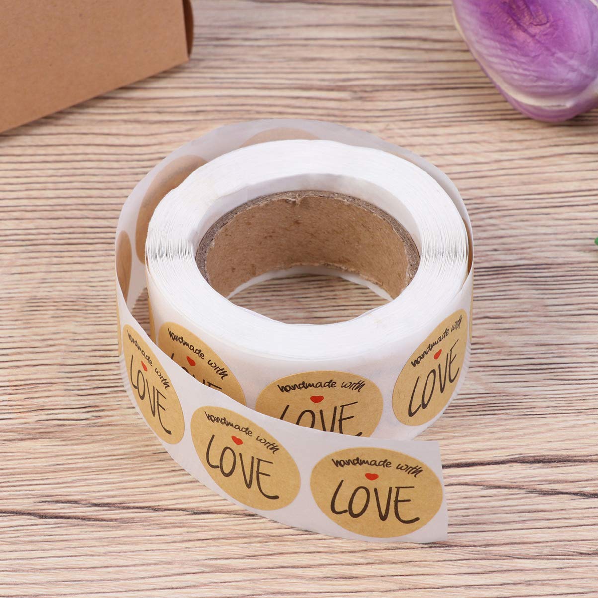 KESYOO 500 Premium Business Stickers - Candy, Home & Kitchen, Christmas, Alphabet Letter Labels - Handmade with Love on Kraft Paper - Perfect for Gift Wrapping, Scrapbooking & DIY Crafts
