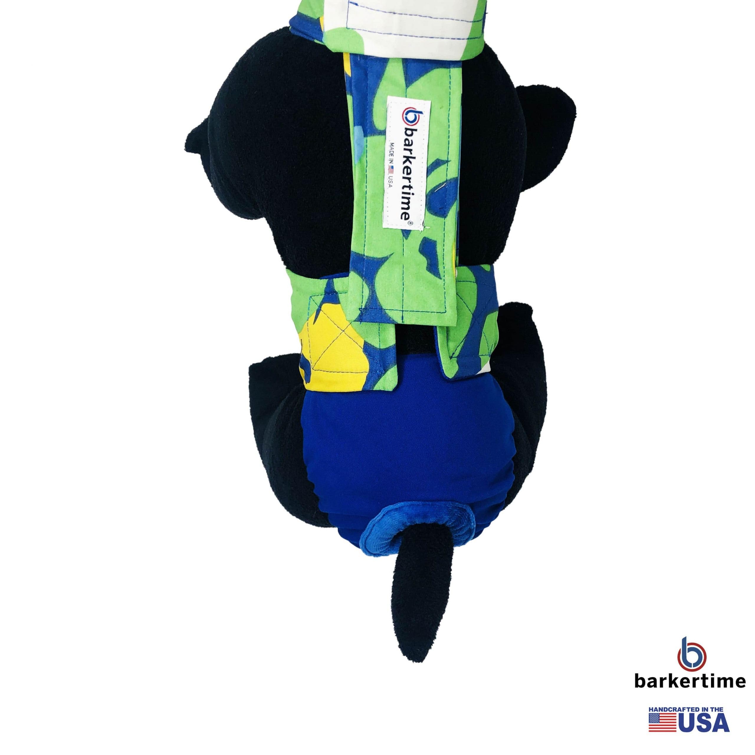 Surfline Abstract Dog Diaper Overall XXL with Tail Hole - Waterproof Pet Diapers for Incontinence - Made in USA - Perfect for House Training, Travel & Elderly Dogs
