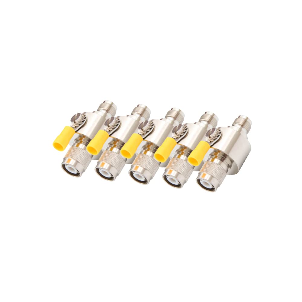 Elecbee 5PCS TNC Male to Female Surge Protector, IP67 Waterproof, DC-3GHz Straight Connector for Antenna, Radio, and Communication Equipment - Perfect for Outdoor, Industrial, and Harsh Environment Use