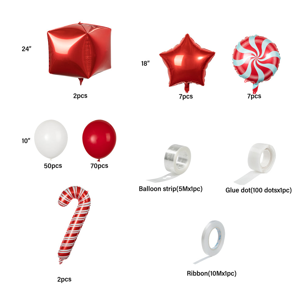 Balloonify Holiday Balloon Arch Garland Kit - 141 Pieces Party Decorations for Christmas, Birthday, Wedding | Includes Arch Strip, Balloon Ties & Pump Accessories | Perfect for Indoor/Outdoor Events