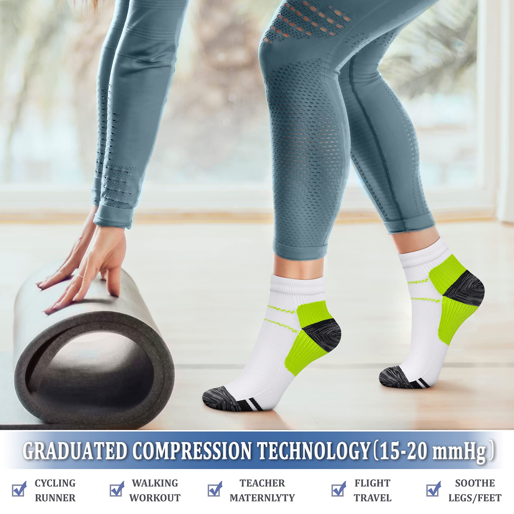 CHARMKING 15-20 mmHg Compression Socks for Women & Men - Best for Running, Cycling, Nursing & Daily Wear - Improve Circulation & Reduce Fatigue (Perfect for Athletes, Travel & Long Work Shifts)