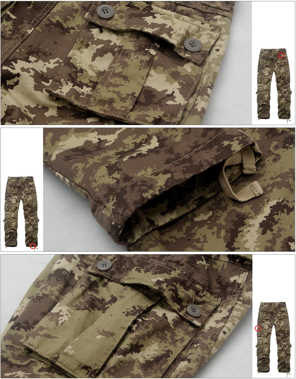 Men's Wild Camouflage Cargo Pants - Tactical Outdoor Hiking Hunting Military Style Pants for Adventure & Casual Wear