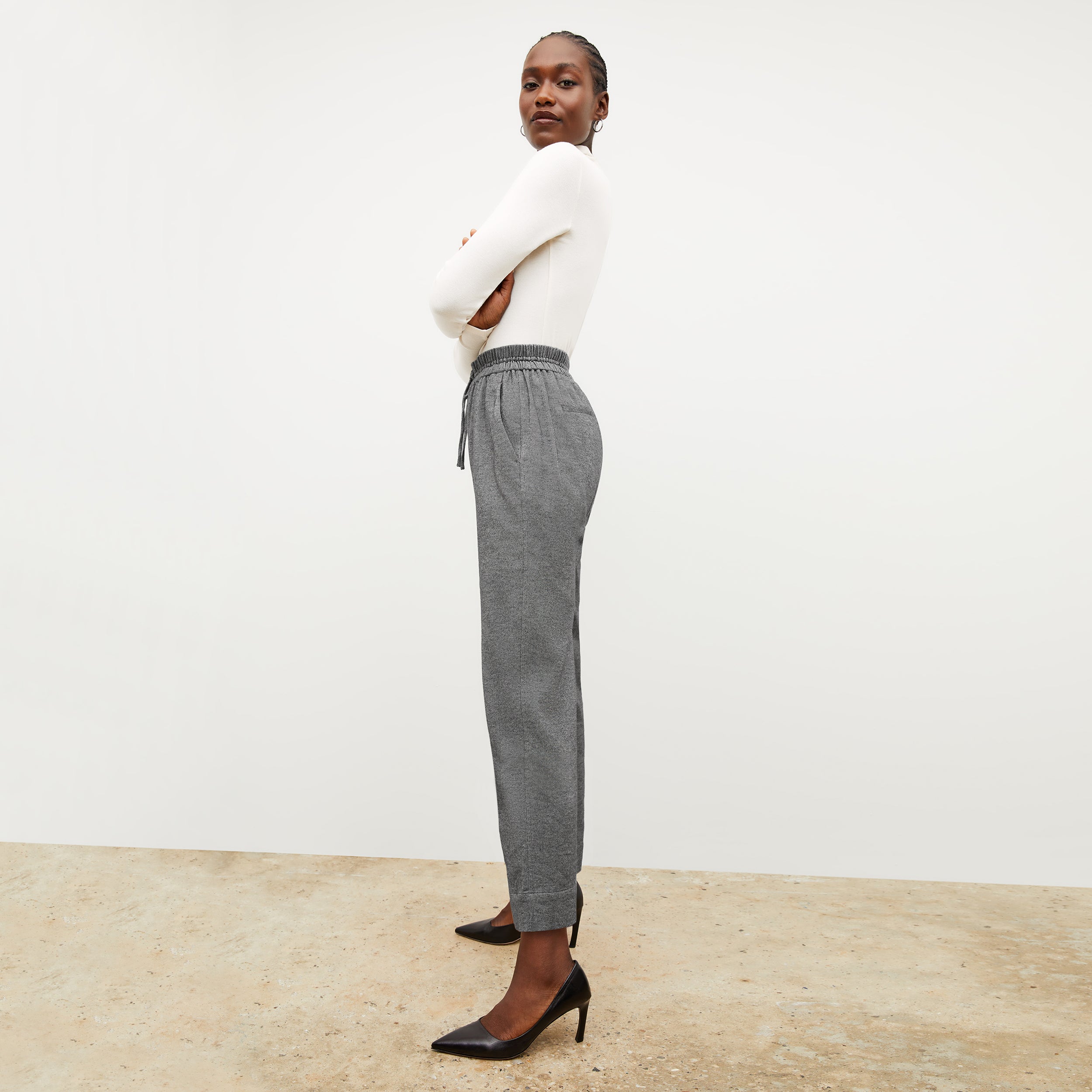 Shane Men's Flannel Twill Pants in Charcoal Melange - Comfortable & Stylish for Casual Wear, Outdoor Activities & Work