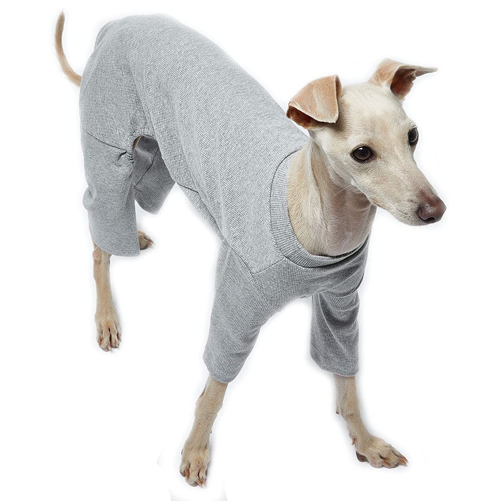 **Soft Stretchable Dog Pajamas for Small Dogs - Cozy Onesie Jammies, Dog Shirt & Bodysuit (Large, Basic Gray) - Perfect for Indoor Lounging & Sleepwear**