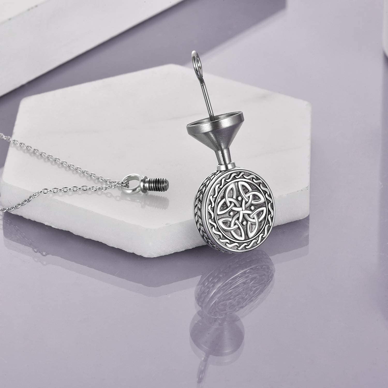 Celtic Knot Urn Necklace for Ashes - 925 Sterling Silver Heart Pendant Cremation Jewelry | Memorial Keepsake Necklace for Women | Irish Sympathy Gift for Her | Perfect for Funeral, Remembrance & Special Occasions
