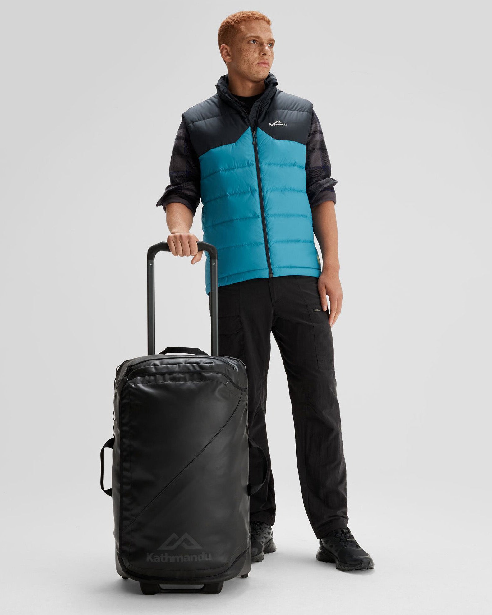 Indus Roller 70L Black Stingray Waterproof Travel Backpack - Perfect for Hiking, Camping & Outdoor Adventures