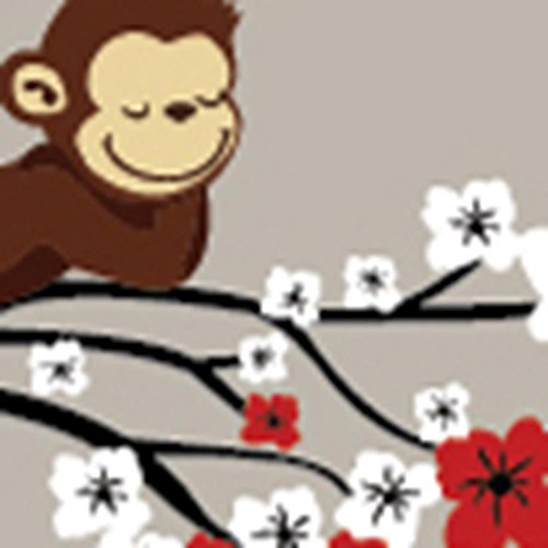 Red White With Monkey