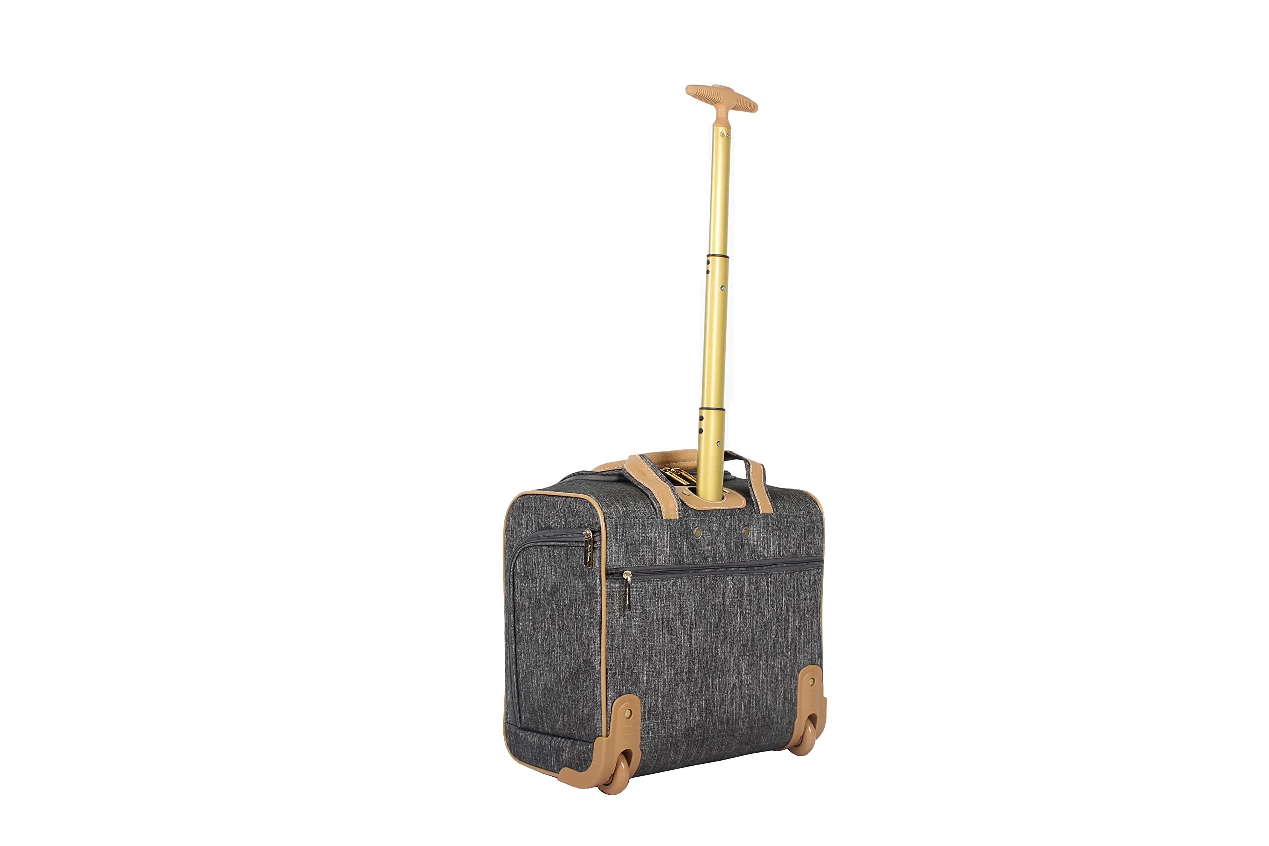 Nicole Miller 15 Inch Underseat Luggage - Lightweight Carry-On Spinner Suitcase for Women with 2 Wheels, Paige Silver | Perfect for Business Travel & Airplane Cabin Use