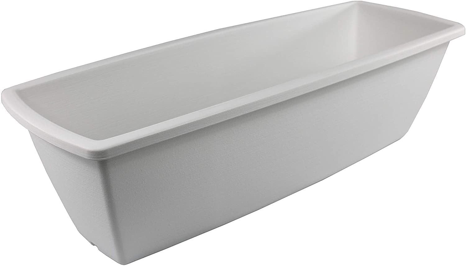 Iris Ohyama 531275 White 65cm Long Rectangular Planter with Drainage System - Indoor/Outdoor Gardening Flower Pot for Balcony, Patio, and Home Decor
