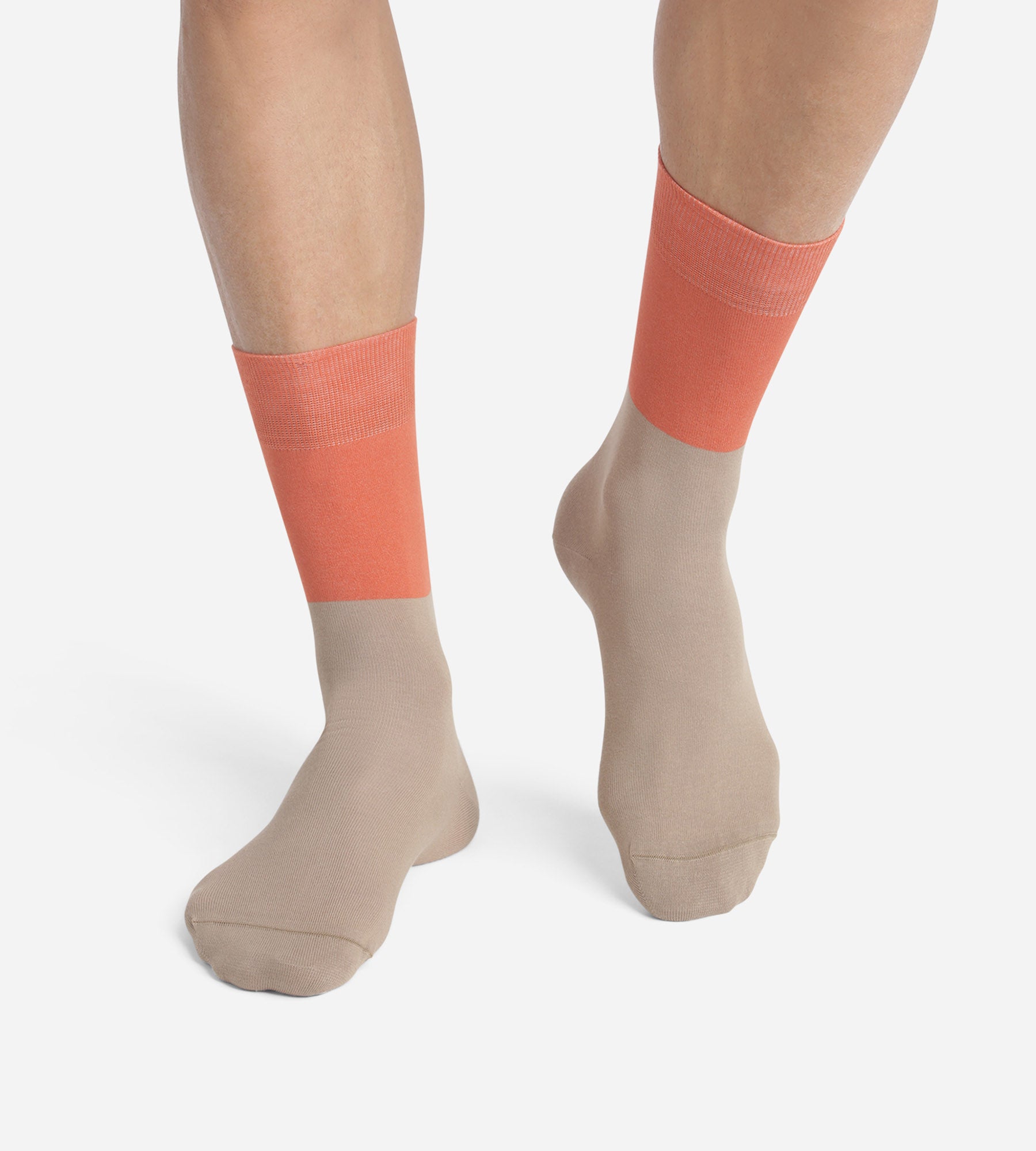 Men's Cotton Colorblock Socks - Praline Dim Style | Comfortable & Stylish for Casual Wear, Work & Everyday Use