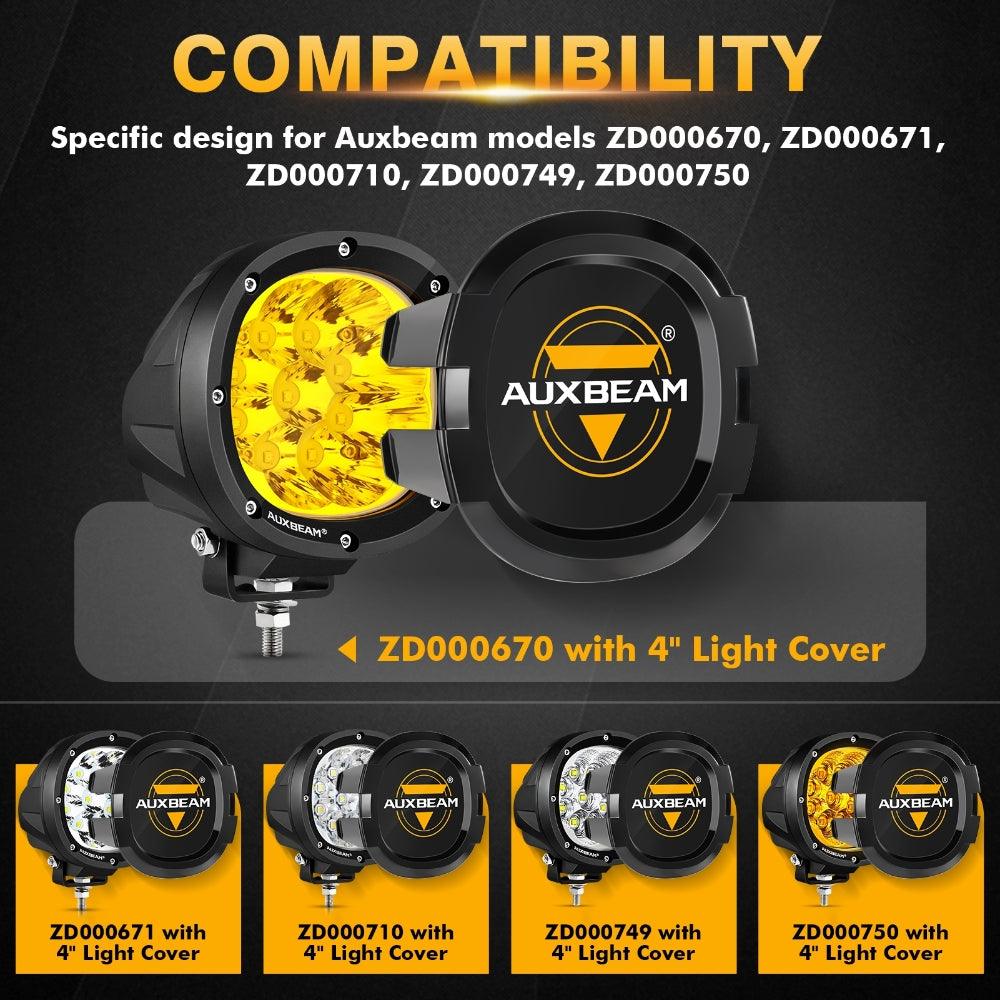 4 Inch Round LED Pod Lights with Black Cover - Waterproof Off-Road Lighting for Trucks, ATVs, UTVs - Perfect for Night Driving, Camping, and Outdoor Adventures