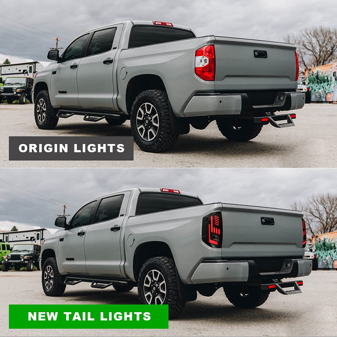 ROXX LED Tail Lights Assembly for 2014-2022 Toyota Tundra - Smoke Sequential Turn Signals, DRL & Brake Lights - Pair for Pickup Truck (Passenger & Driver Side) - Upgrade for Night Driving & Enhanced Safety