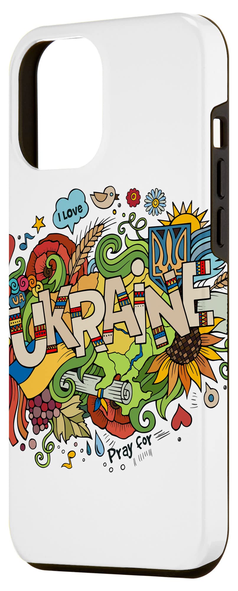 iPhone 12 Pro Max Case - I Love & Pray for Ukraine Design - Patriotic Phone Cover for iPhone 12 Pro Max - Perfect for Showing Support, Travel & Daily Use