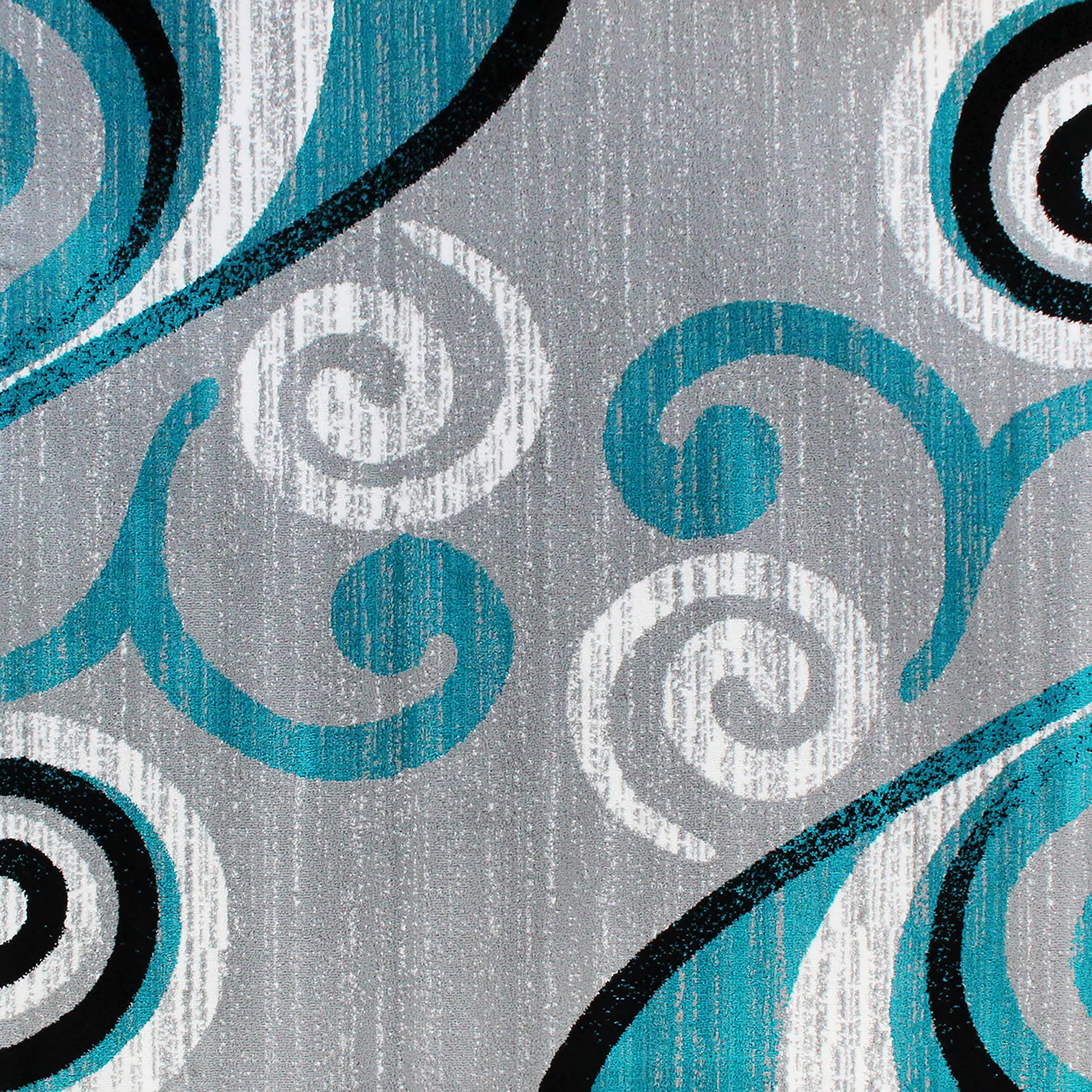 Flash Furniture Valli Collection 5' x 7' High Pile Turquoise Olefin Area Rug with Jute Backing - Soft Plush Living Room Carpet for Bedroom, Hallway & Entryway - Home Decor & Cozy Floor Covering