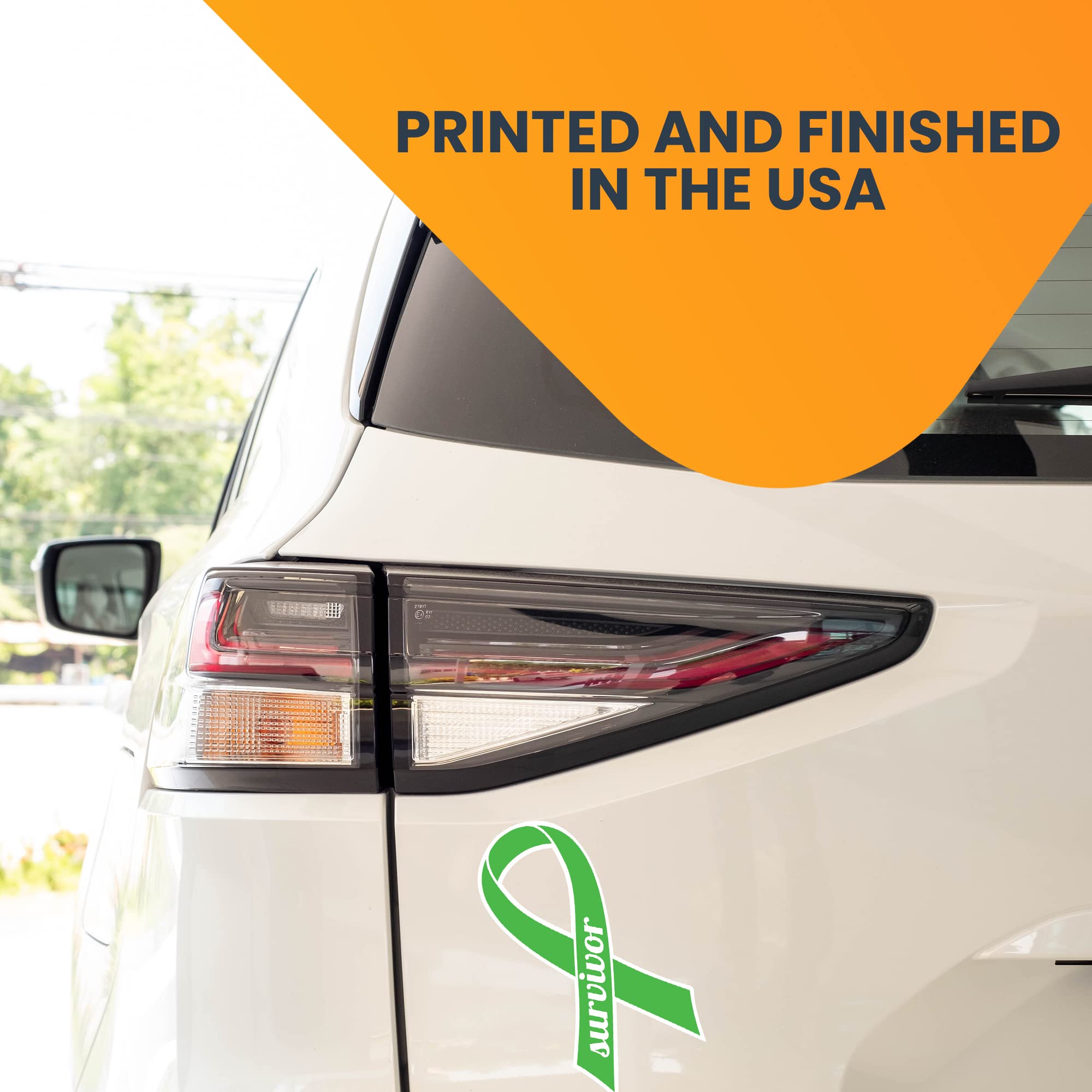 Kelly Green Ribbon Magnet Decal for Gallbladder Cancer Survivors - 3.5x7 Inches Car Magnet for Truck, SUV & Vehicles - Celebration of Strength & Support - Made in USA - Perfect for Awareness Events, Fundraisers & Survivor Tributes