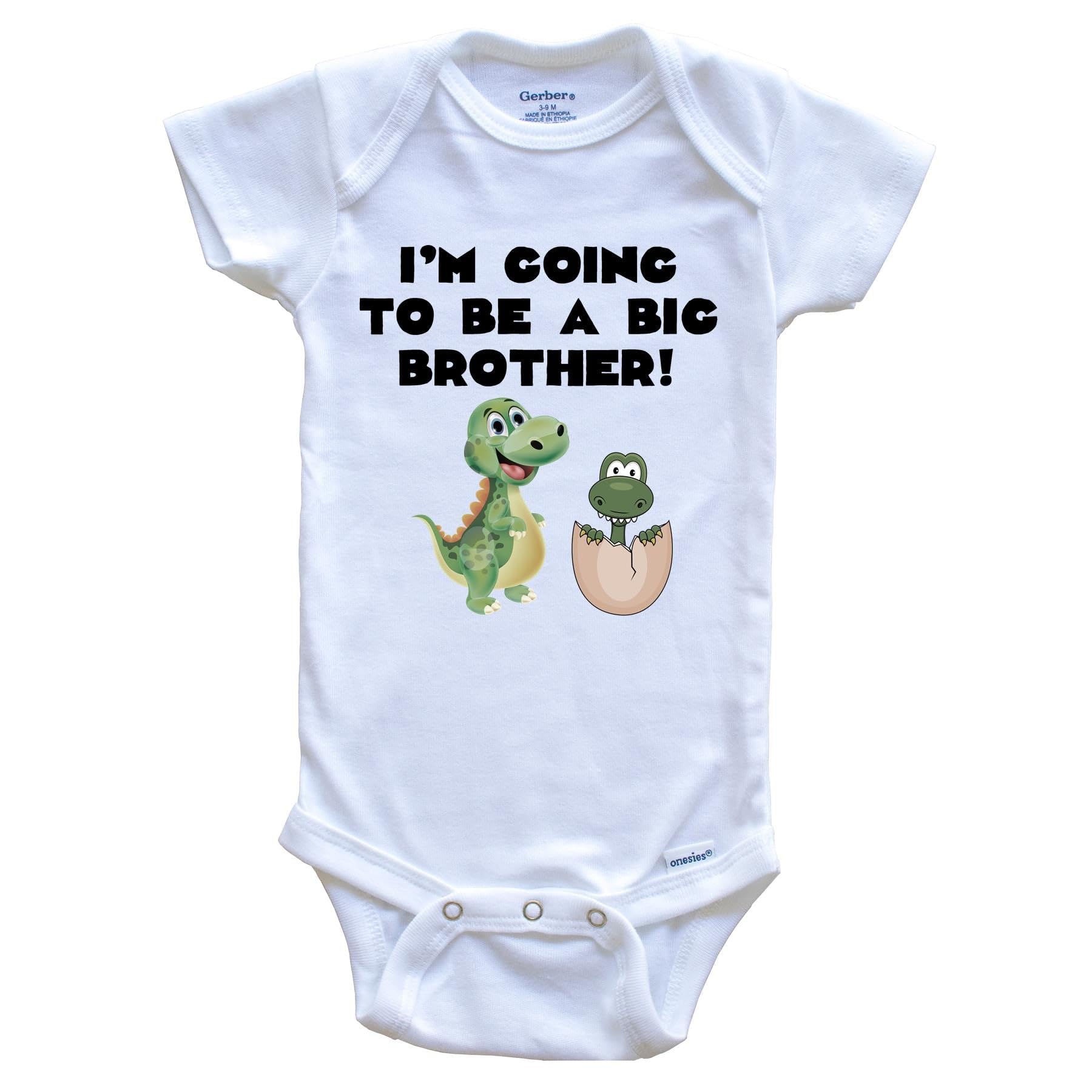 Dinosaur Big Brother Baby Bodysuit - New Sibling Announcement Outfit for Boys & Girls | Perfect for Gender Reveals, First Photos & Newborn Gifts