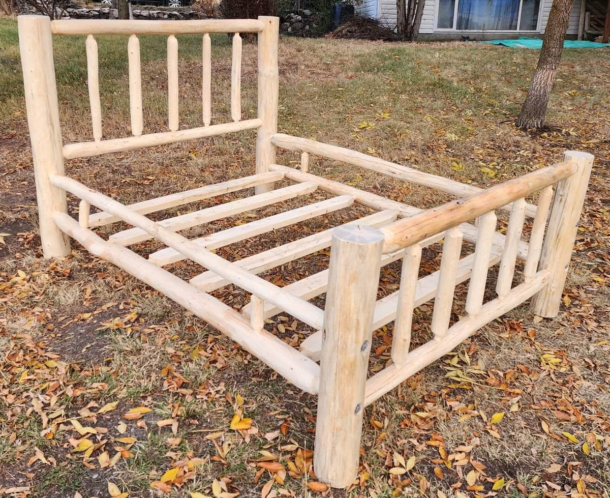 Rustic Solid Wood Log Cabin Bed Frame - 5 Size Options for Cozy Bedroom Retreat | Perfect for Cabin, Farmhouse & Lodge Decor
