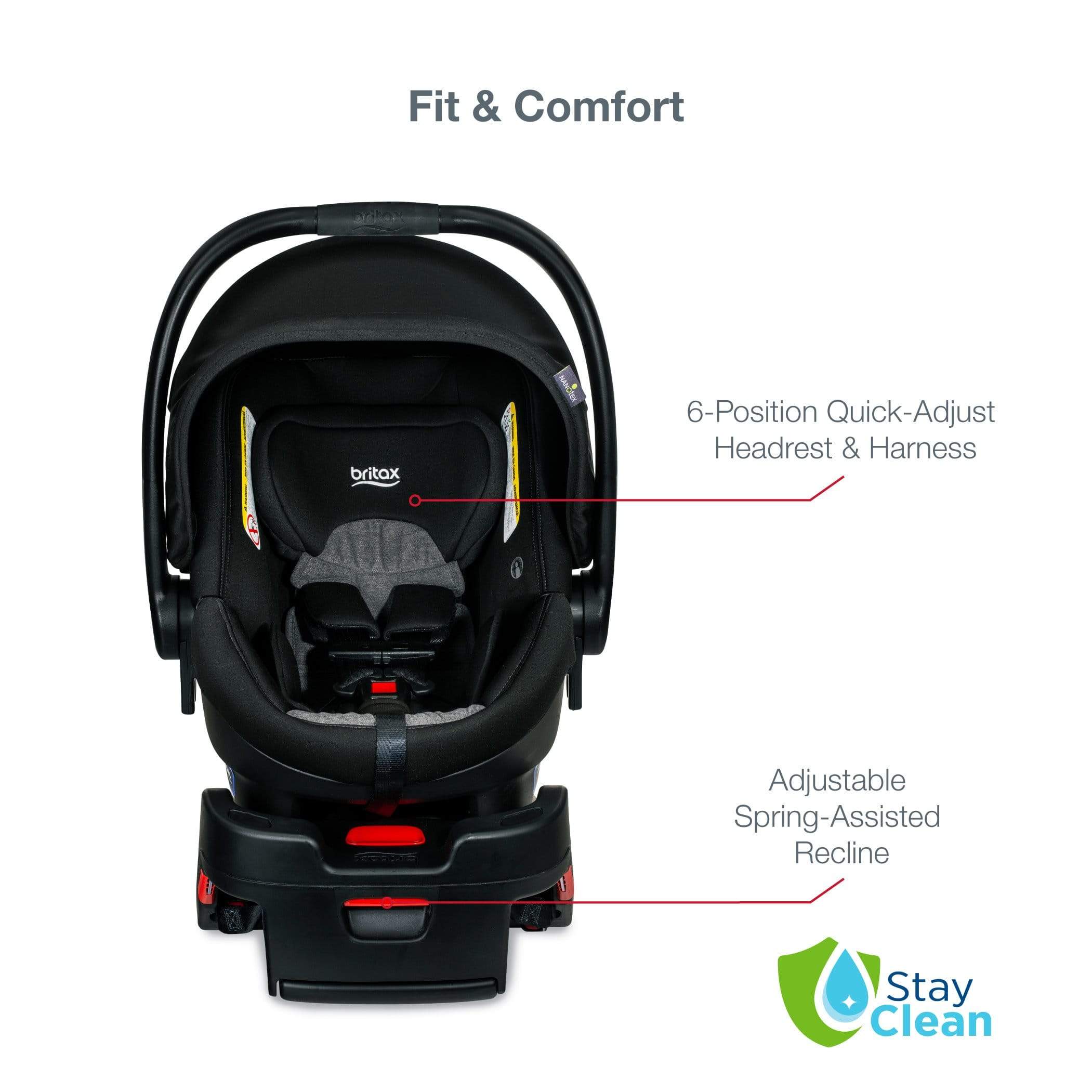 Britax B Safe Ultra StayClean Infant Car Seat - Safe & Comfortable Baby Car Seat for Newborns to 35 lbs - Perfect for Travel, Daily Commutes & Family Road Trips