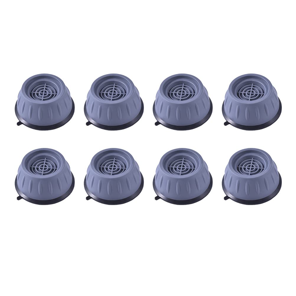 8-Piece Washing Machine Anti-Vibration Pads - Noise Reducing Floor Mat for Appliances, Furniture & Dryers - Non-Slip Square Bumper Pads for Fridge, Sofa & Carpet Protection (Home & Laundry Use)