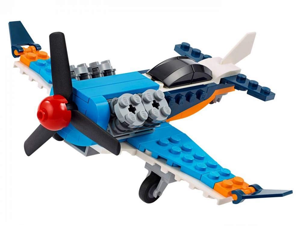 LEGO Creator 3in1 Propeller Plane 31099 Building Kit (128 Pieces) - Airplane Toy for Kids, STEM Learning, Creative Play & Gift Idea for Boys & Girls Ages 6+ | Fun Indoor Activity & Travel Companion