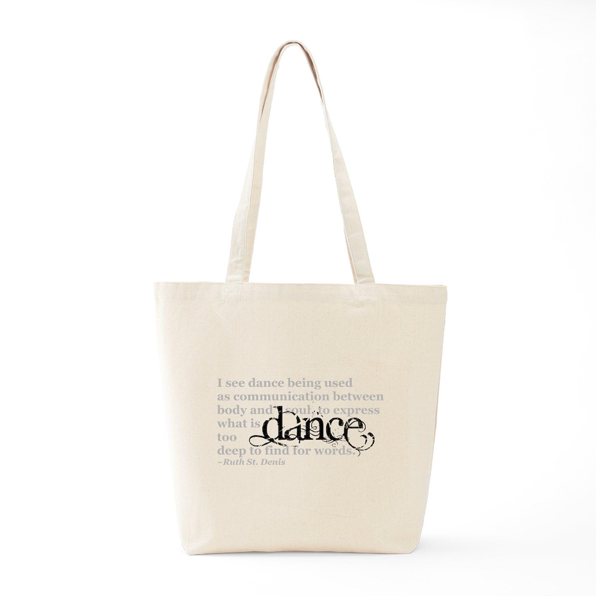 Dance Quote Tote Bag - Natural Canvas Reusable Shopping Bag for Groceries, Beach & Gym | Inspirational Dance Gift for Dancers & Teachers