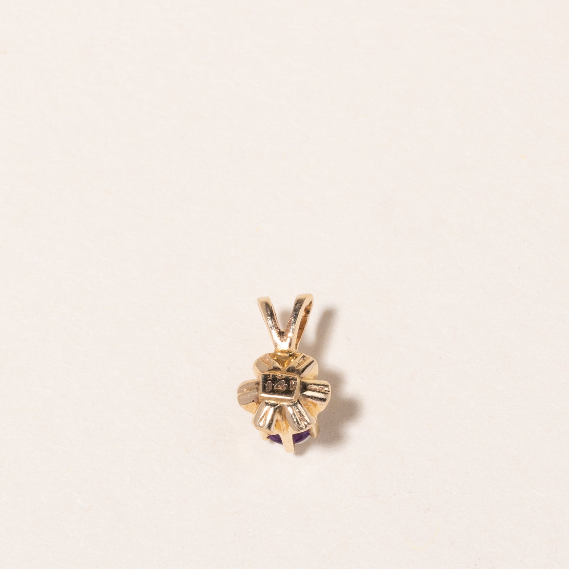 14K Yellow Gold Amethyst Pendant Necklace | 0.11ct Natural Gemstone | Elegant Jewelry Gift for Women | Perfect for Valentine's Day, Anniversary & Special Occasions
