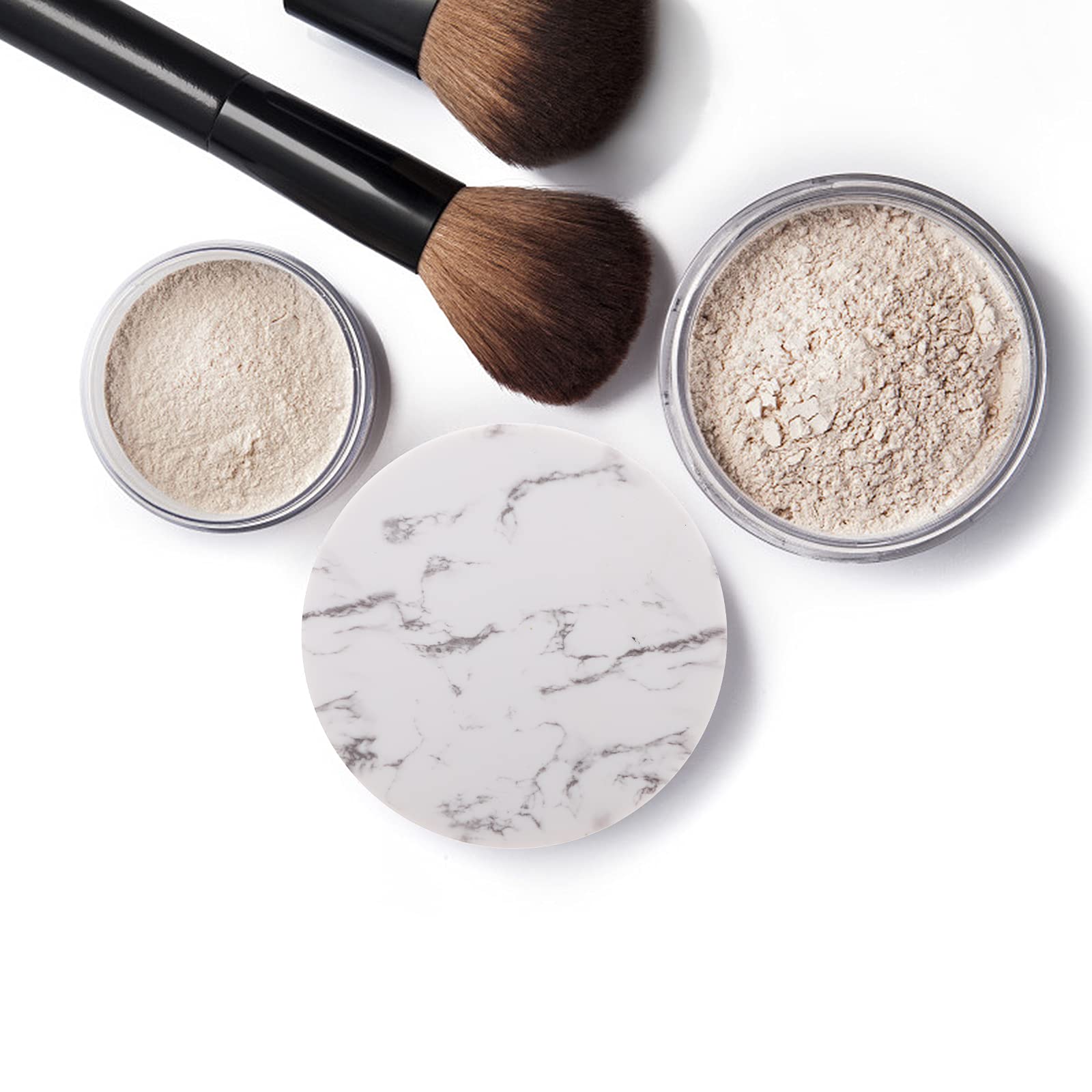 2Pcs Pressed Powder Cases - Compact Makeup Powder Box with Mirror, Travel-Friendly & Portable for On-the-Go Touch Ups | Perfect for Purse, Gym Bag & Travel Makeup Organizer