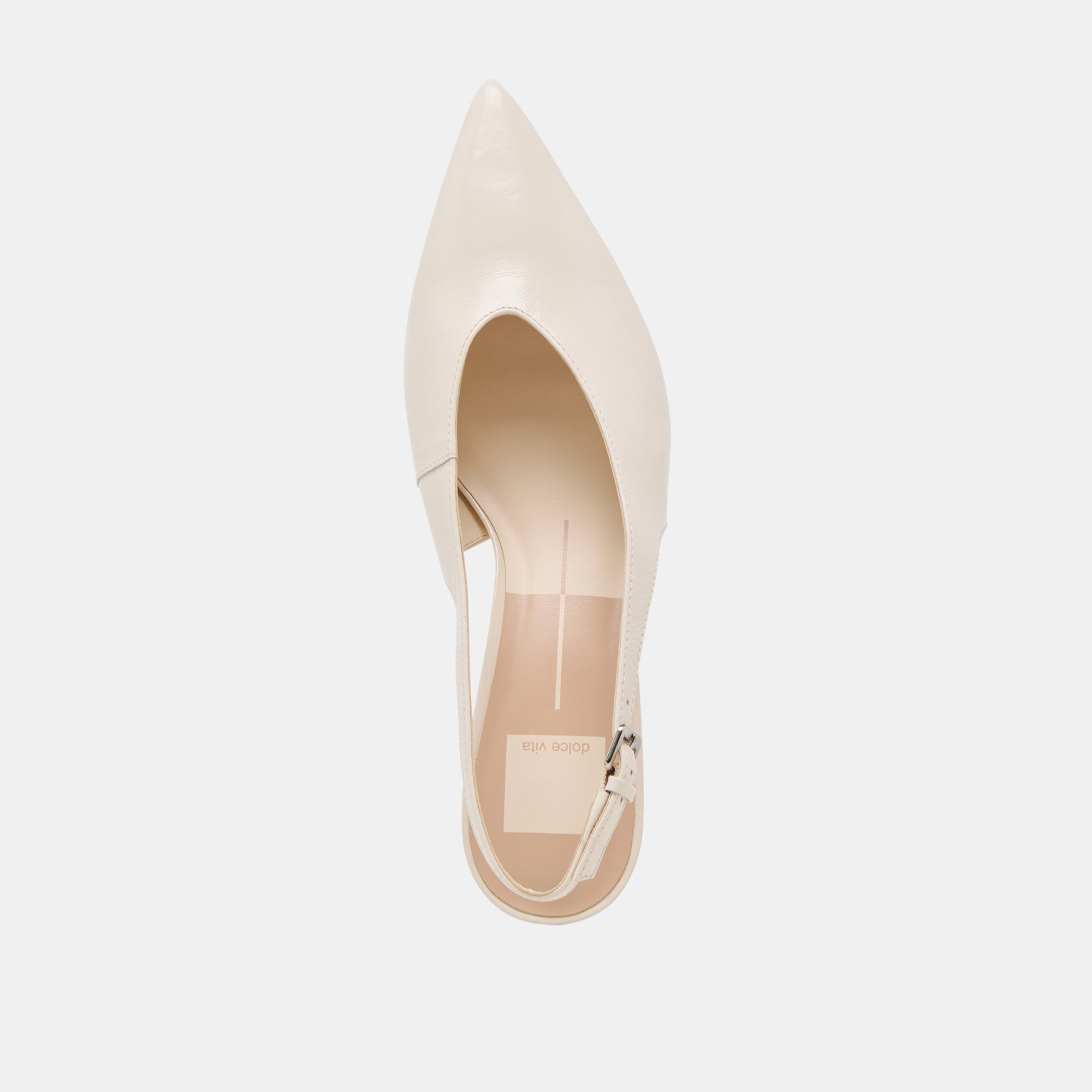 ALENNA Women's High Heels - Bone Crinkle Patent Leather Pumps for Work, Party & Special Occasions