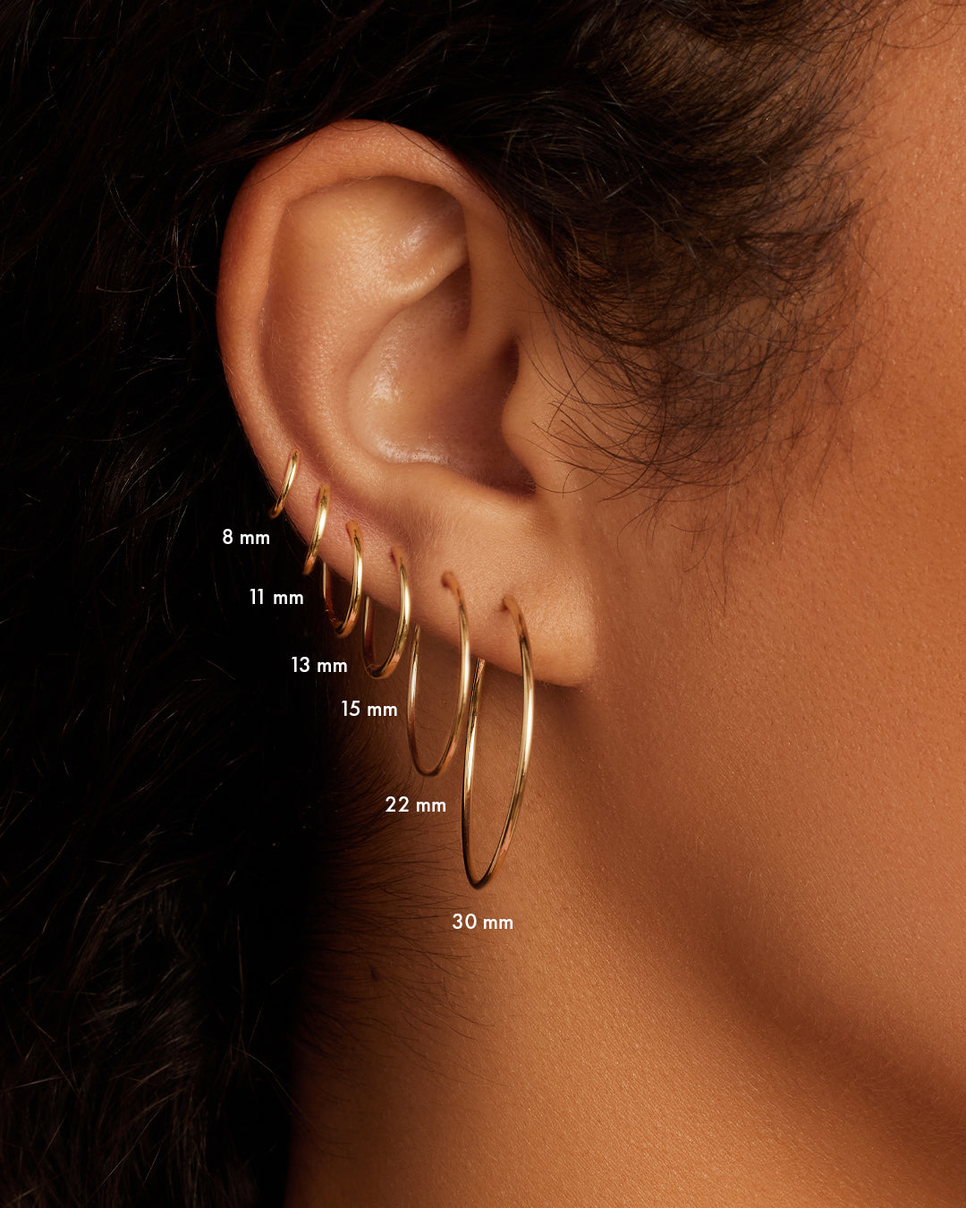 14K Gold Classic Single Hoop Earrings for Women - Dainty Everyday Hoops, Minimalist Jewelry Gift for Her - Perfect for Work, Date Night & Special Occasions