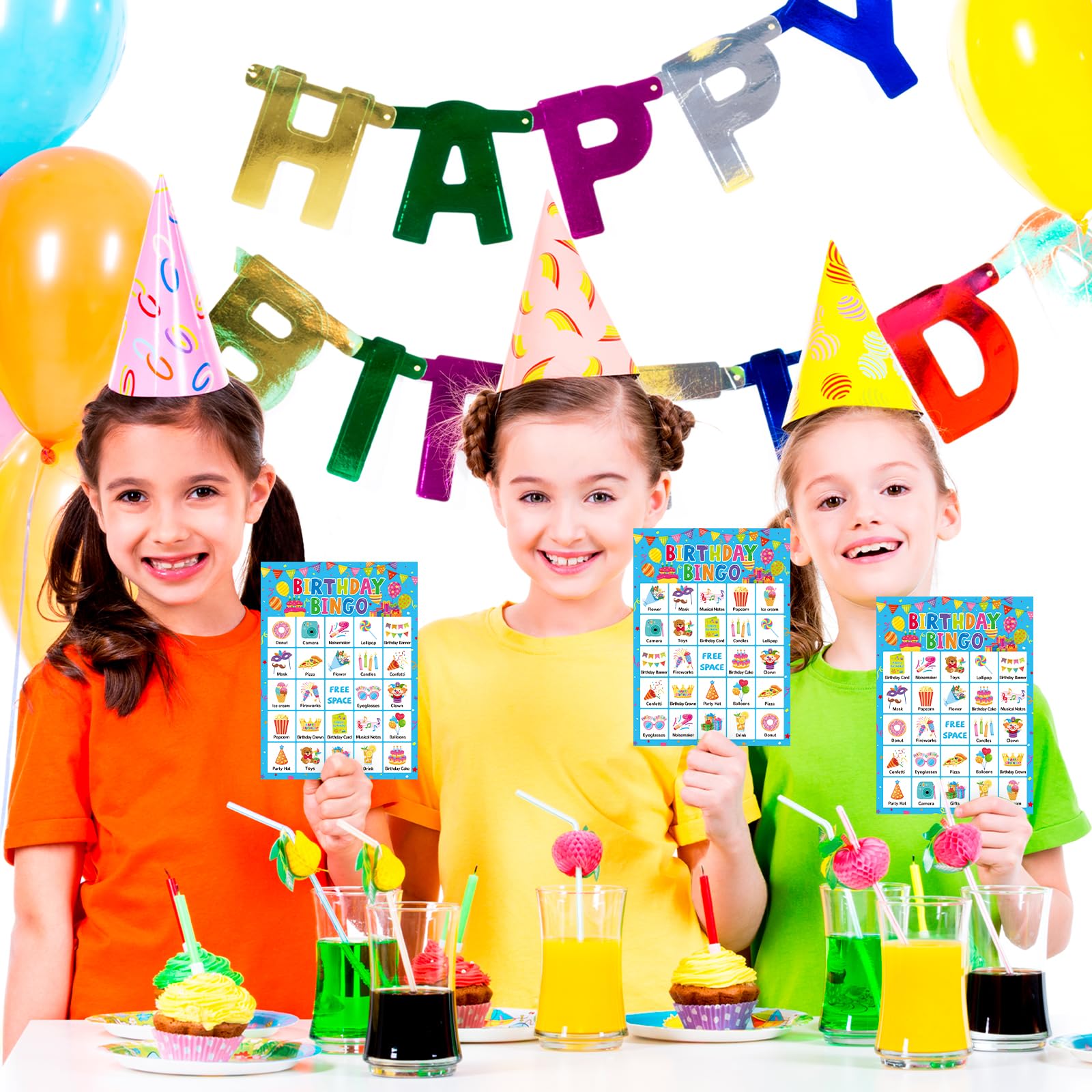 Birthday Bingo Game Set - Fun Party Activity for 24 Players | Classroom & Family Birthday Party Supplies | Perfect for Kids & Adult Celebrations, Group Games & Festive Gatherings