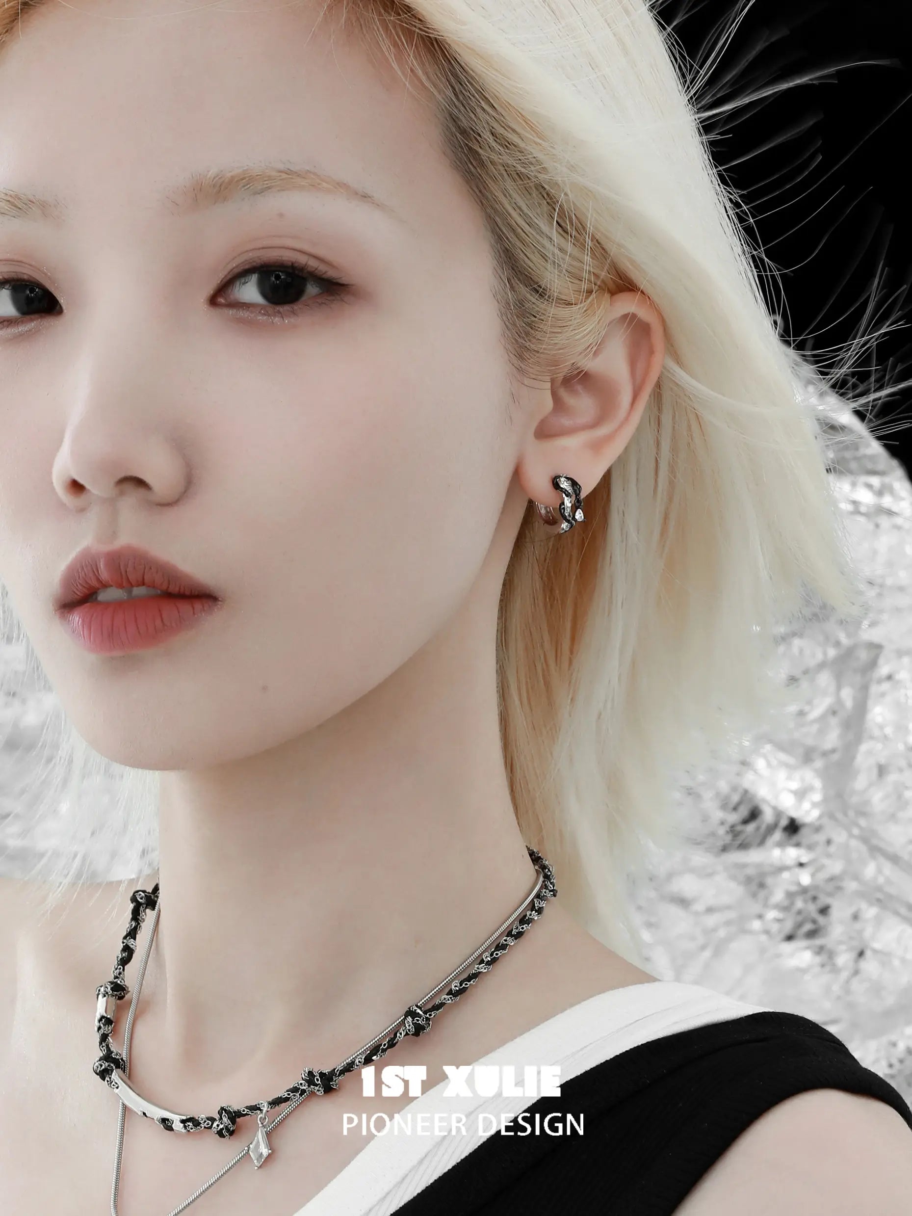 18k Platinum Plated Zircon Snake Bite Earrings - White & Black Studs for Women | Perfect for Parties, Night Out & Punk Fashion Accessories