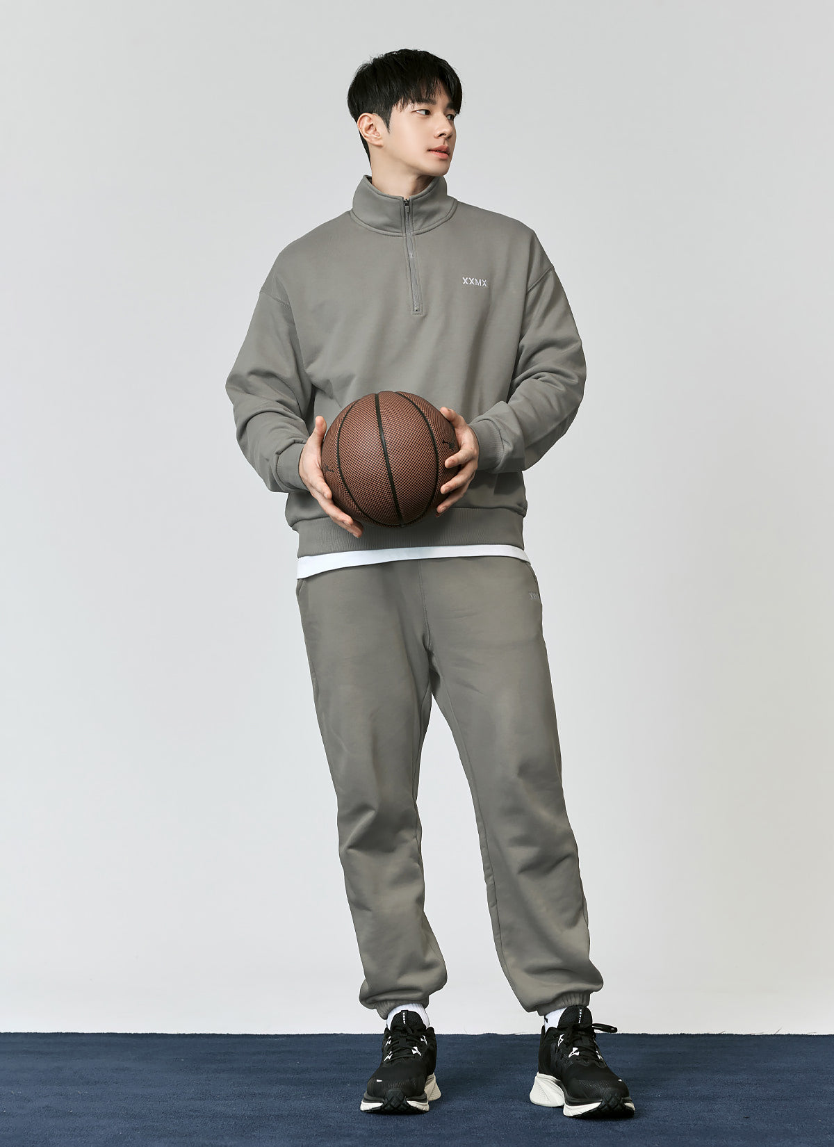 French Terry Loose Fit Jogger Pants for Men - Comfortable Casual Sweatpants with Elastic Waist & Pockets - Perfect for Lounge, Workout & Travel