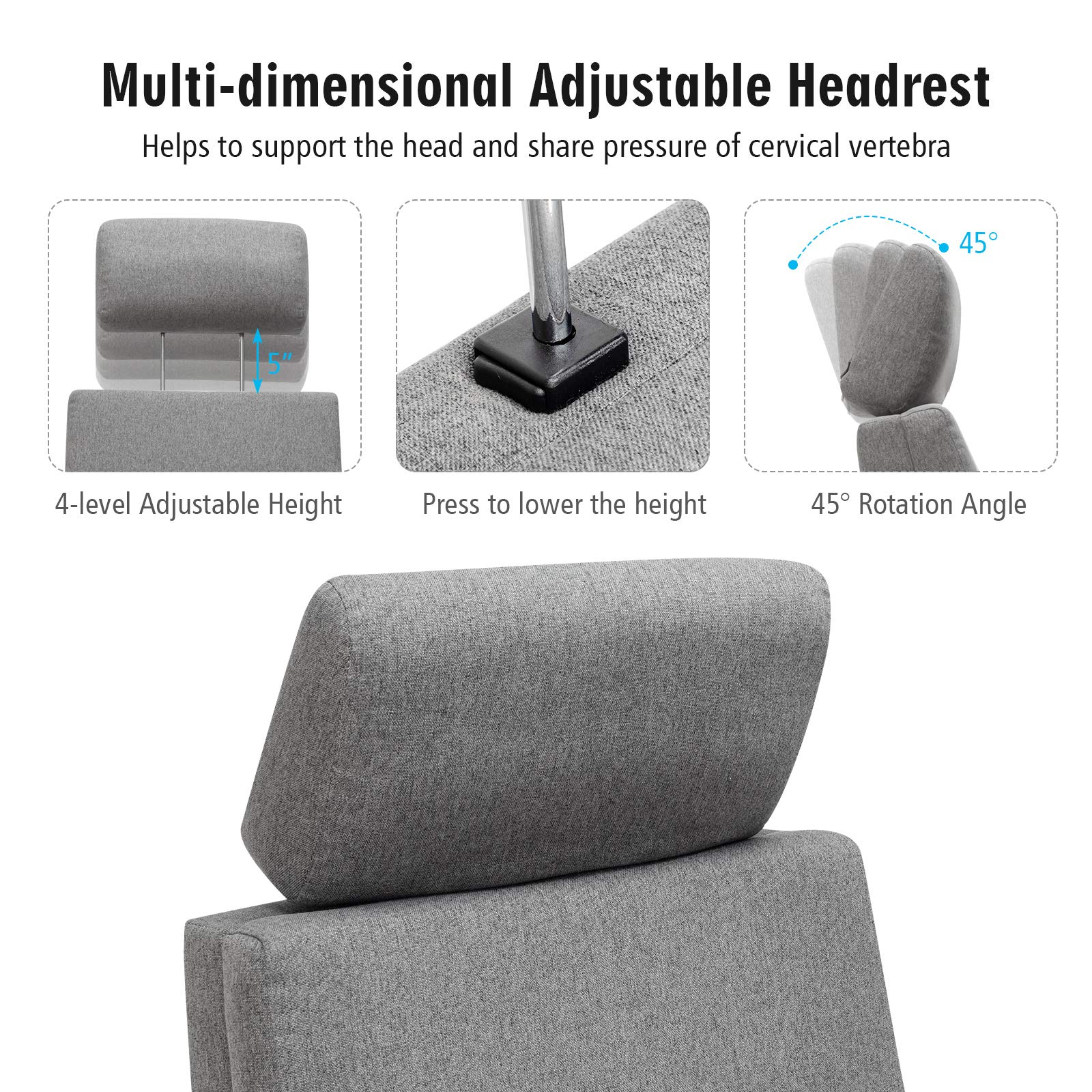Giantex Recliner Chair with Vibration Massage - 360° Swivel Reclining Sofa Chair with Adjustable Headrest & Footrest, Ergonomic Design with Side Pocket & Remote Control - Perfect for Living Room, Home Theater, Office & Gaming Setup