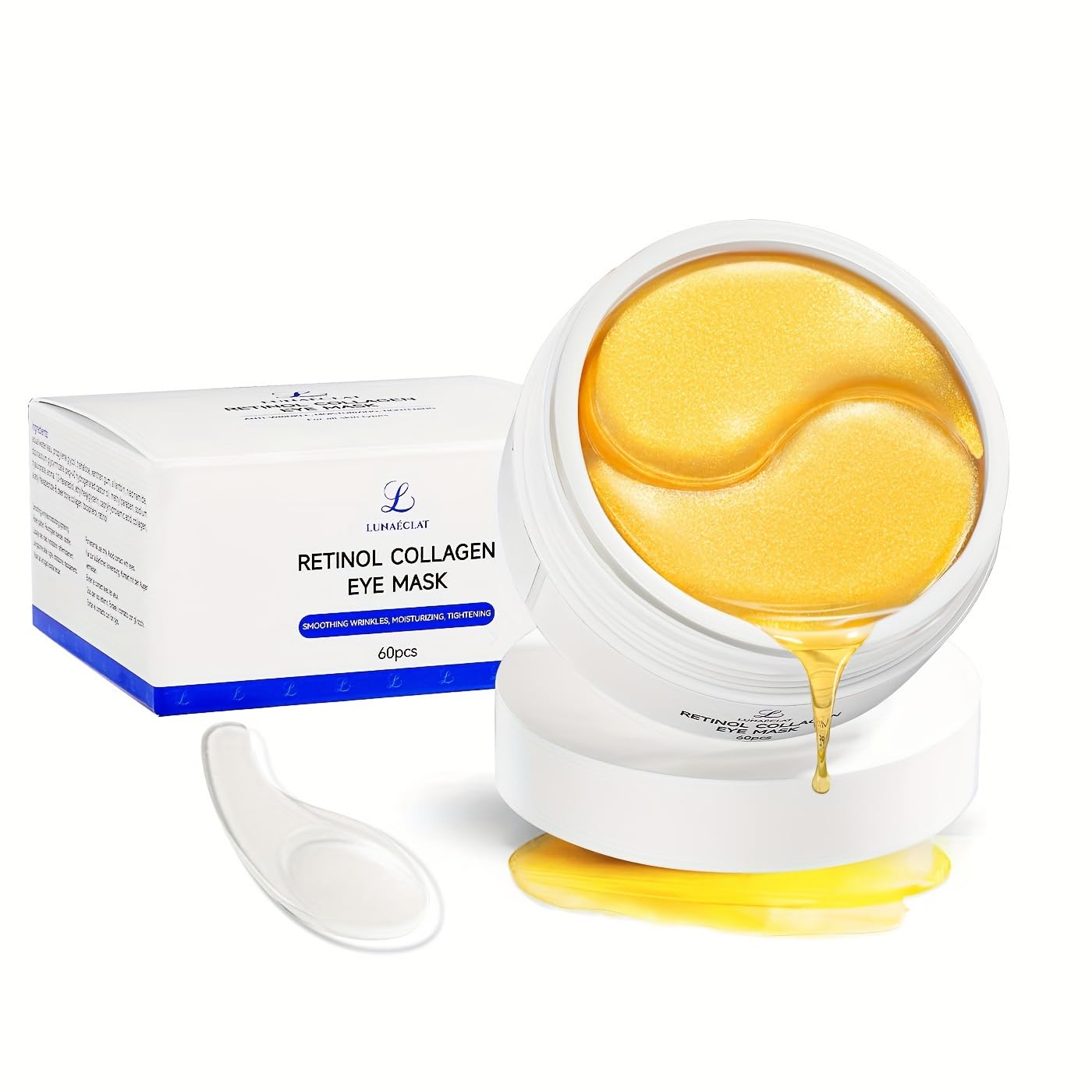 **Retinol Collagen Eye Masks (30 Pairs, Gold) – Anti-Wrinkle & Brightening Under Eye Treatment for Dark Circles & Puffiness – Skincare for Men & Women – Perfect for Night Routine & Travel**