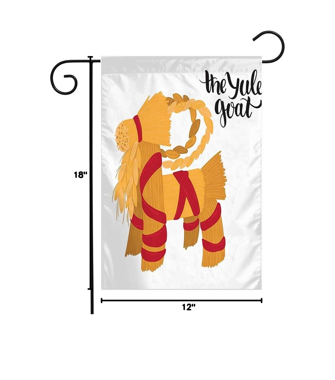 Traditional Christmas Yule Goat Hay Straw Ornament - 12x18 Inch Swedish Holiday Garden Flag for Patio, Lawn & Outdoor Decor | Perfect Seasonal Gift for Xmas, Winter Solstice & Scandinavian-Themed Celebrations