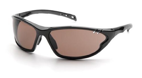 Pyramex SB7718D PMXCITE Safety Glasses - Black Frame with Sandstone Bronze Lens (12 Pack) - ANSI Z87.1 Certified for Construction, Woodworking & DIY Projects