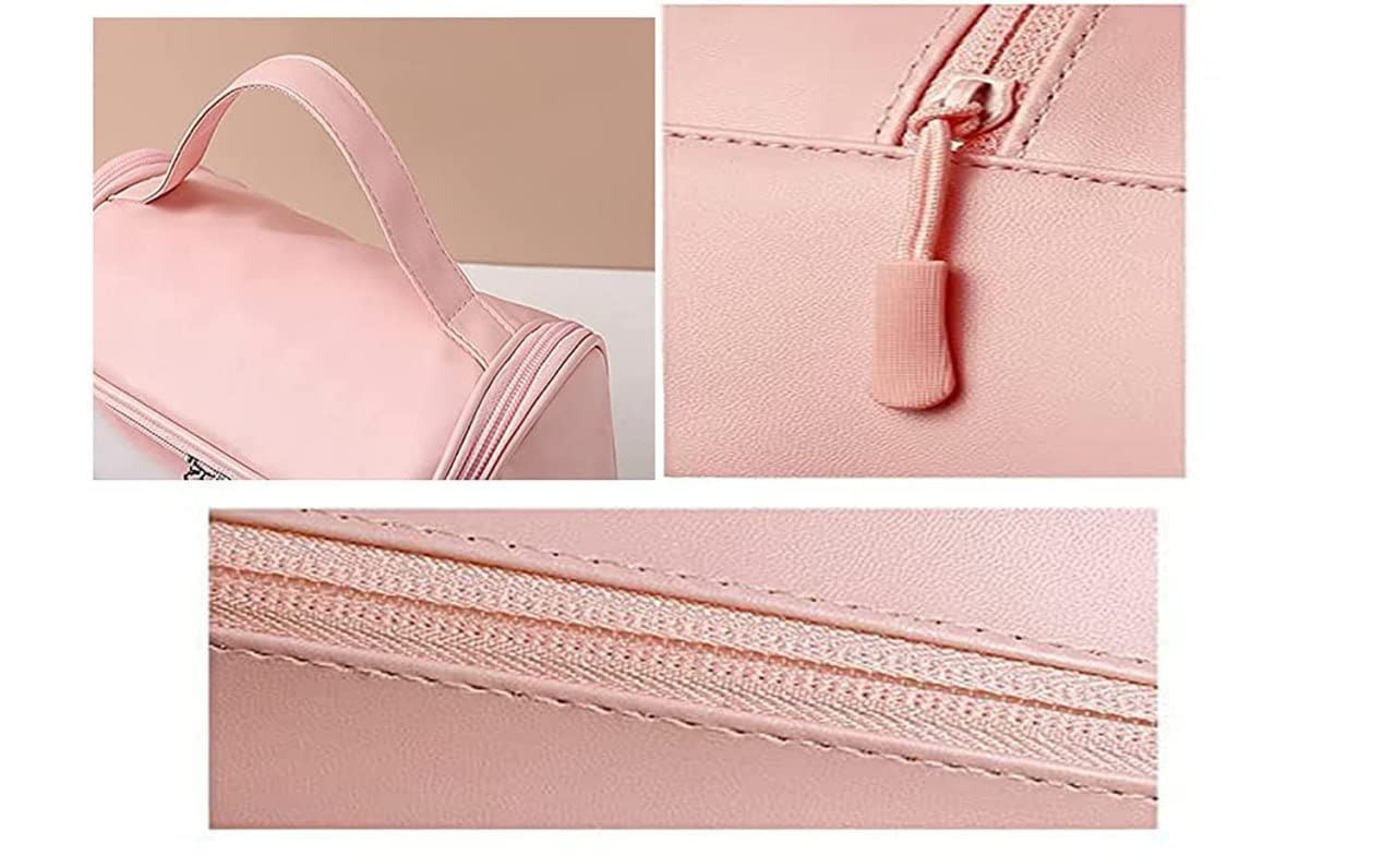 TAPUJI Waterproof Faux Leather Makeup Bag for Women - Travel Cosmetic Organizer Pouch with Multiple Compartments (Multicolor) - Perfect for Toiletries, Cosmetics Storage & Travel Essentials