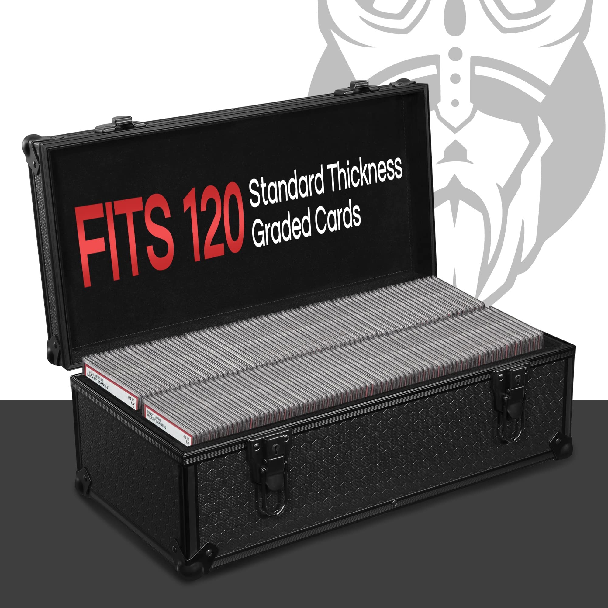 PSA Graded Card Storage Case - Heavy Duty Lockable Box Holds 120+ Slabs | Protective Hard Case for Sports Cards, Beckett BGS, SGC, CGC Toploaders & One-Touch Holders | Includes Foam Padding | Perfect for Collectors, Card Shows & Secure Home Storage