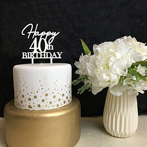 40th Birthday Cake Topper - Elegant 40 Years Anniversary Party Decoration for Women & Men - Perfect for Milestone Celebrations, Retirement Parties & Special Occasions