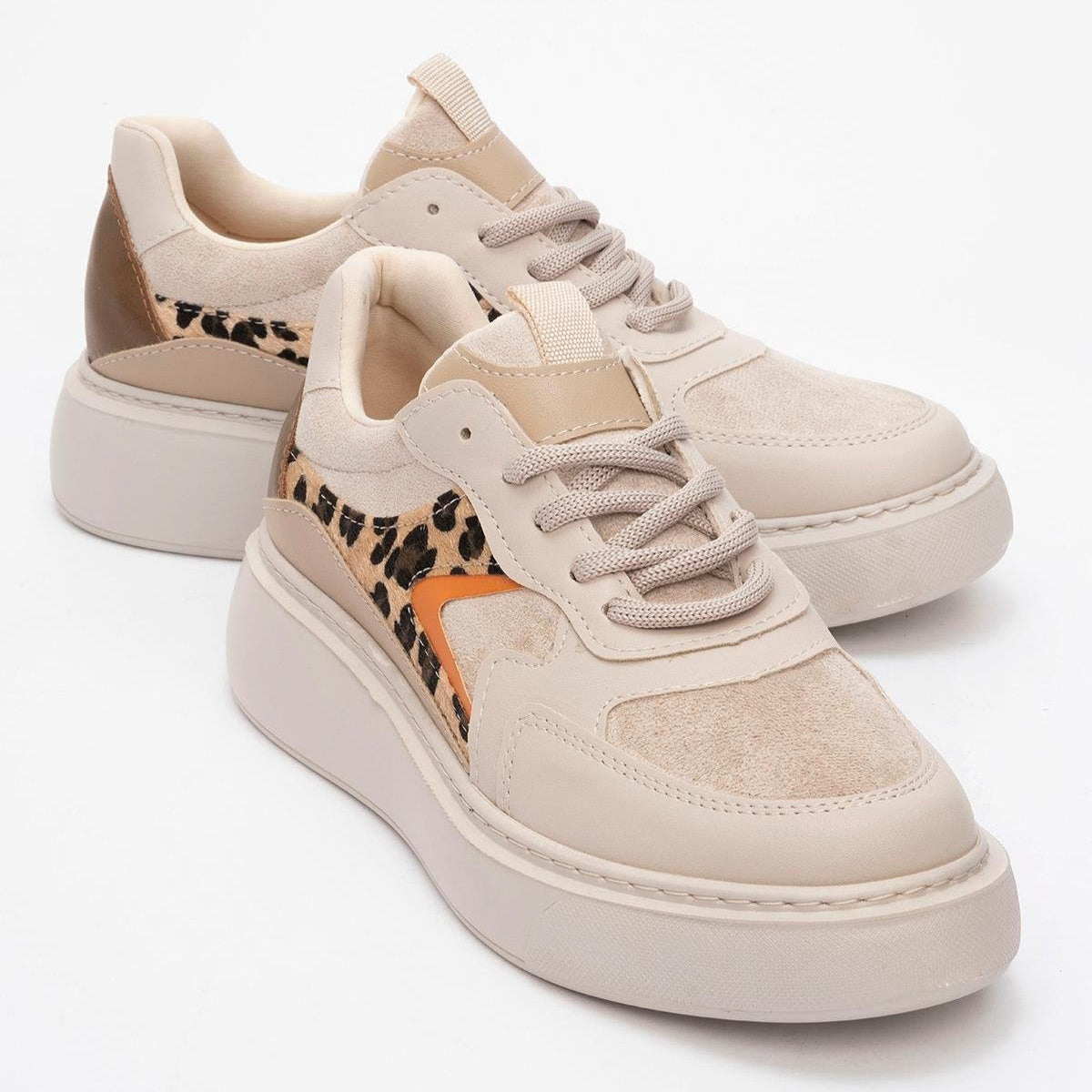 Ida Beige Platform Sneakers - Women's Fashion Chunky Sneakers for Casual Wear & Street Style Outfits | Comfortable & Trendy Shoes for Everyday Use