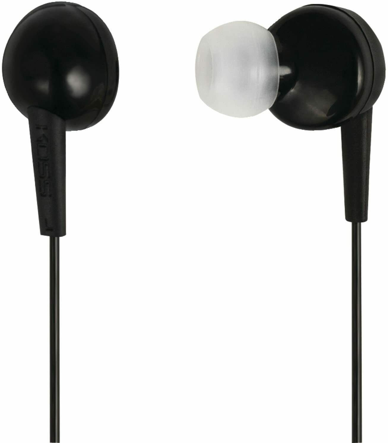 Koss KEB6K 3.5mm Wired Earphones - Noise Isolating In-Ear Headphones with Mic for iPhone, Android, Laptop (Black) | Perfect for Commuting, Workouts & Gaming